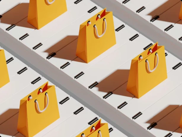 E-commerce orders and goods flow