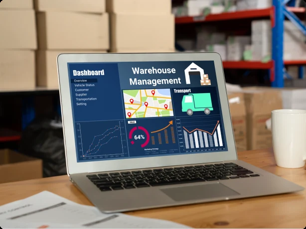 Supply chain warehousing scene