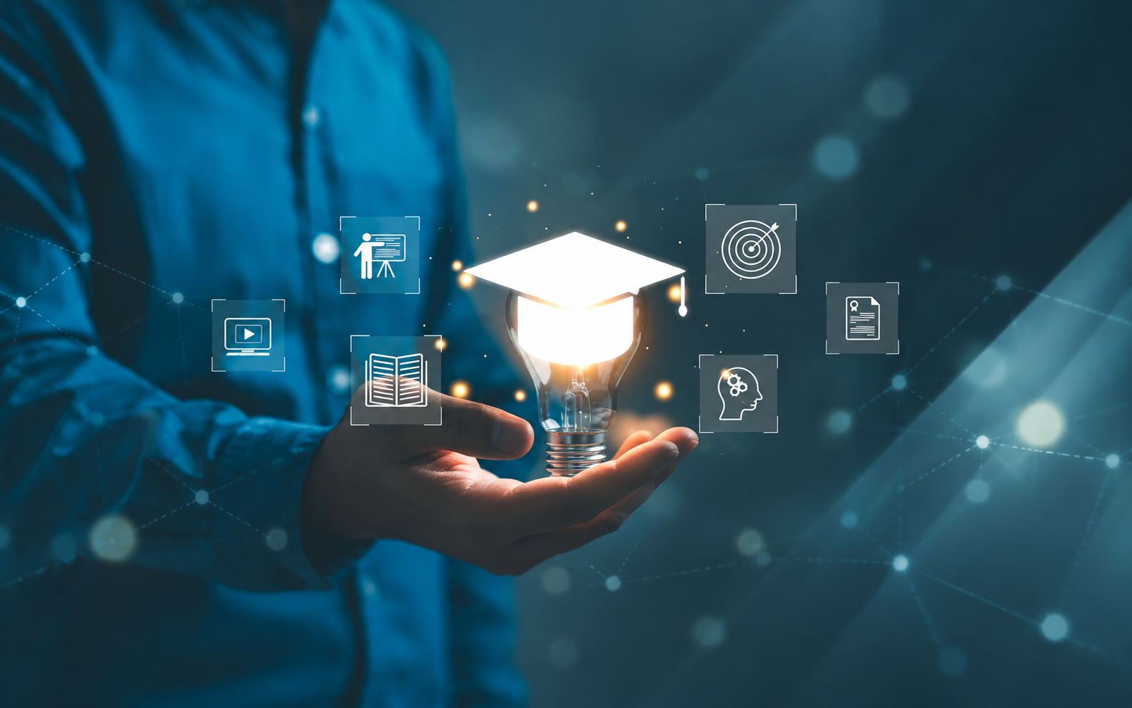 Abstract illustration of research knowledge and intelligent tools