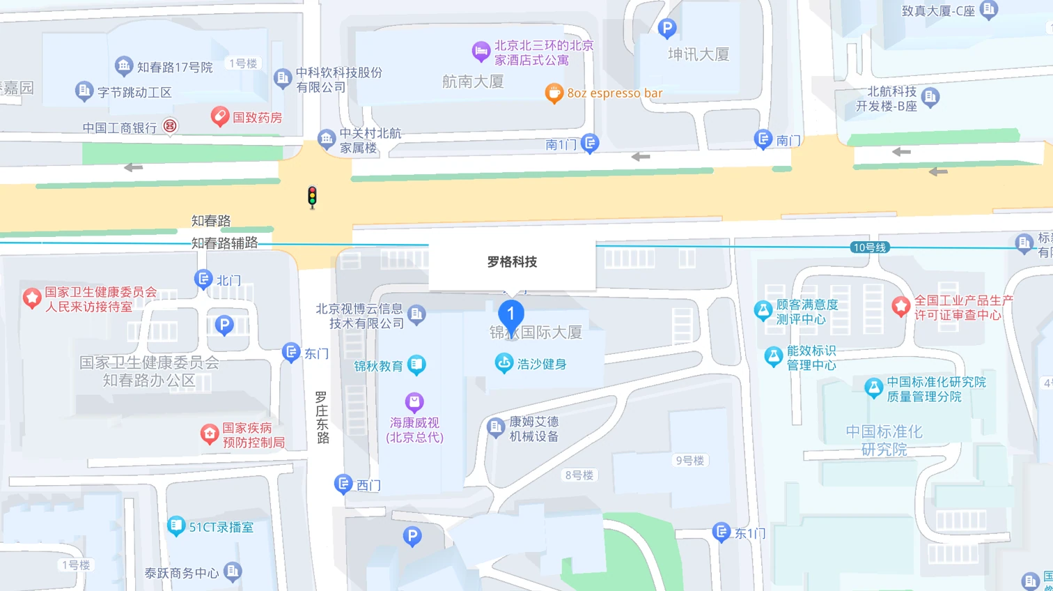 罗格科技位于北京市海淀区知春路6号锦秋国际大厦的位置地图