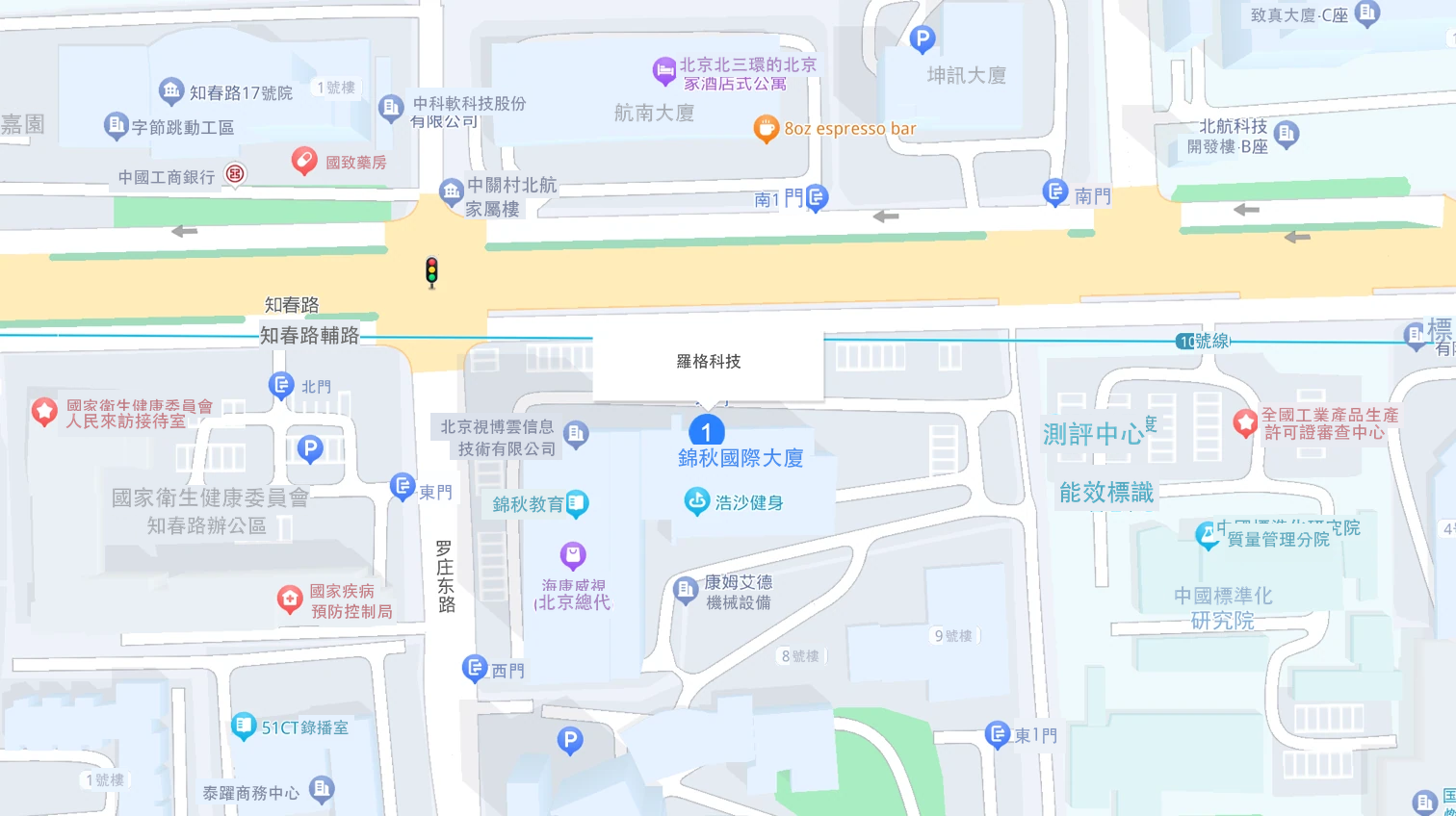 羅格科技位於北京市海淀區知春路6號錦秋國際大廈的位置地圖